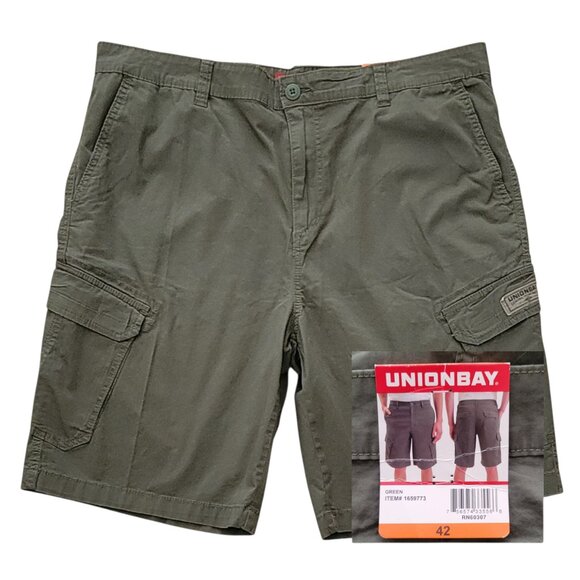 Union Bay Army Green Cargo Utility Shorts Men's Size 42 NEW NWT - Picture 1 of 11